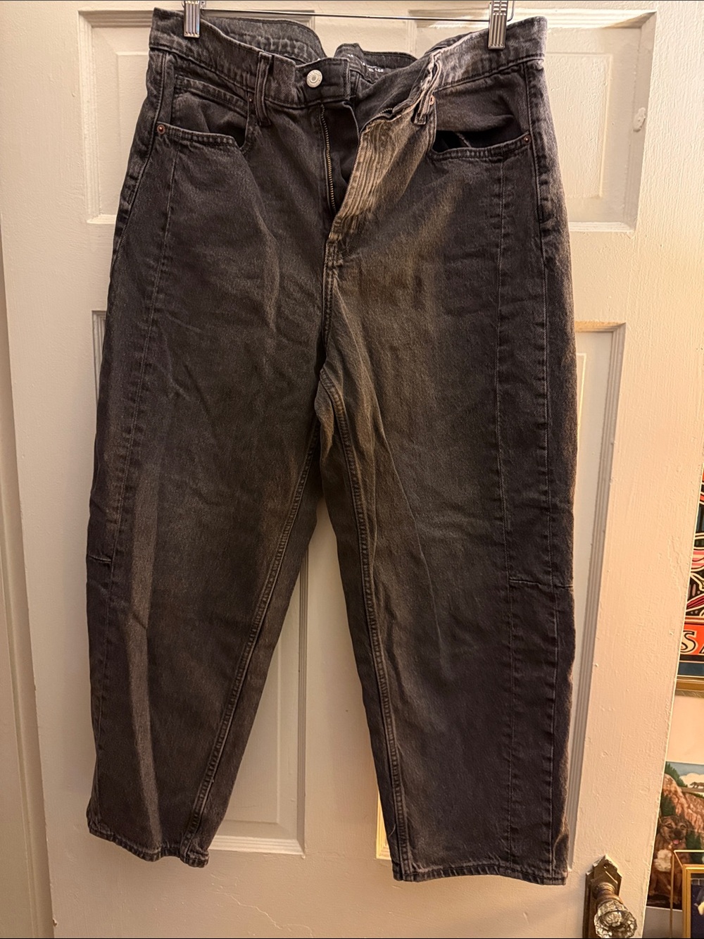 Old Navy High-Rise Barrel Washed Black Women's Jeans